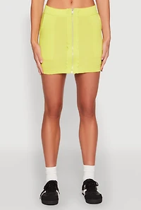 Womens Fleece Lined Zip Front Skirt, Yellow, Size L