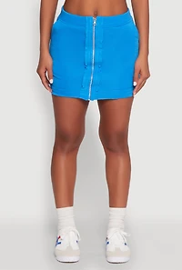 Womens Fleece Lined Zip Front Skirt, XL