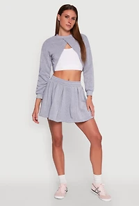 Womens Long Sleeve Bolero Sweatshirt, Grey, Size M