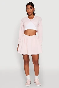 Womens Long Sleeve Bolero Sweatshirt, Pink, Size L