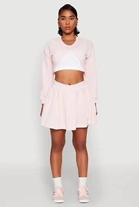 Womens Long Sleeve Bolero Sweatshirt, Pink, Size L