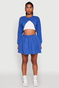 Womens Long Sleeve Bolero Sweatshirt, Blue, Size S