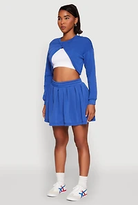 Womens Long Sleeve Bolero Sweatshirt, Blue, Size S