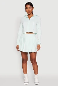 Womens Zip Front Cropped Hoodie,