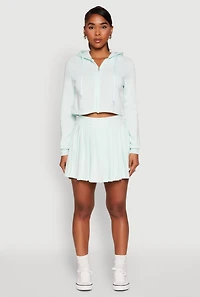 Womens Zip Front Cropped Hoodie,