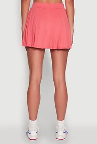 Womens Solid High Waisted Pleated Skort, Pink, Size M