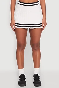 Varsity Stripe Detail Mini Pleated Skirt