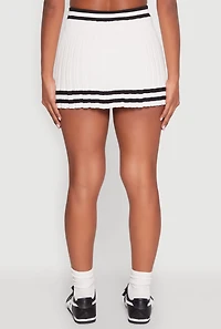 Varsity Stripe Detail Mini Pleated Skirt