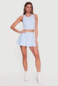 High Waisted Cell Phone Pocket Lined Mini Skirt