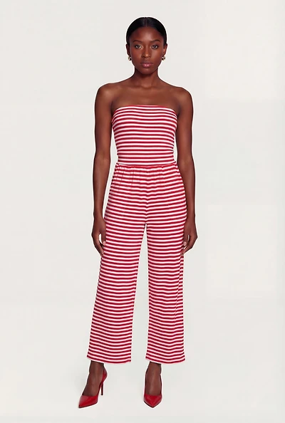 Striped Tube Jumpsuit