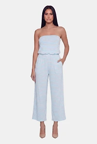 Striped Tube Jumpsuit