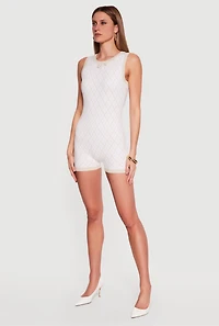Geometric Print Contrast Trim Romper