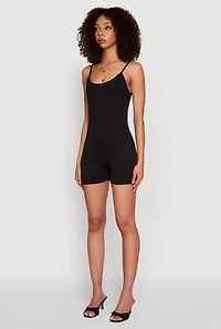 Womens Thin Strap Scoop Neck Romper,
