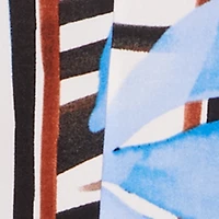 Tropical Leaf Abstract Print Wide Leg Jumpsuit