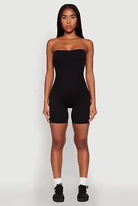 Strapless Biker Romper