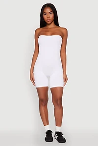 Strapless Biker Romper