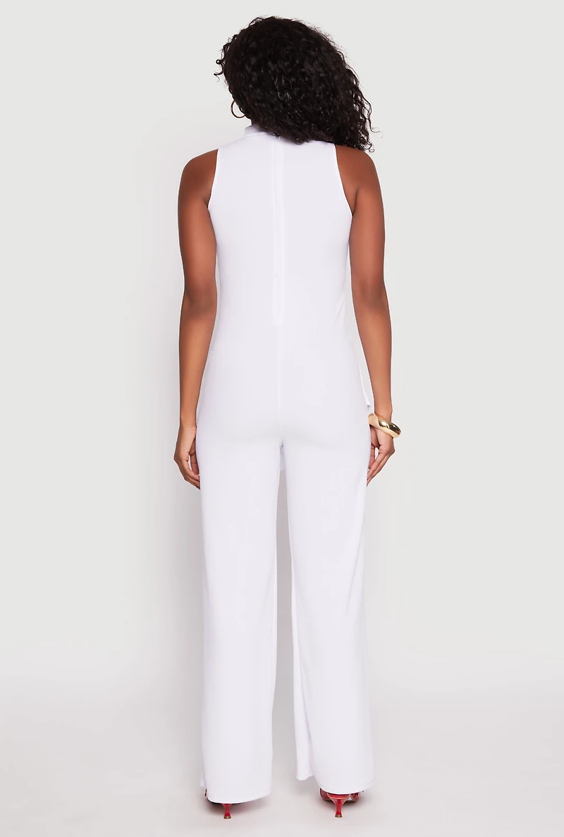 Asymmetrical O Ring Waist Detail Jumpsuit