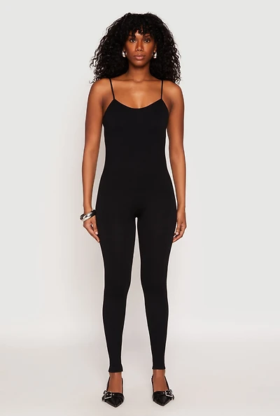 Seamless Ribbed Knit Cami Catsuit