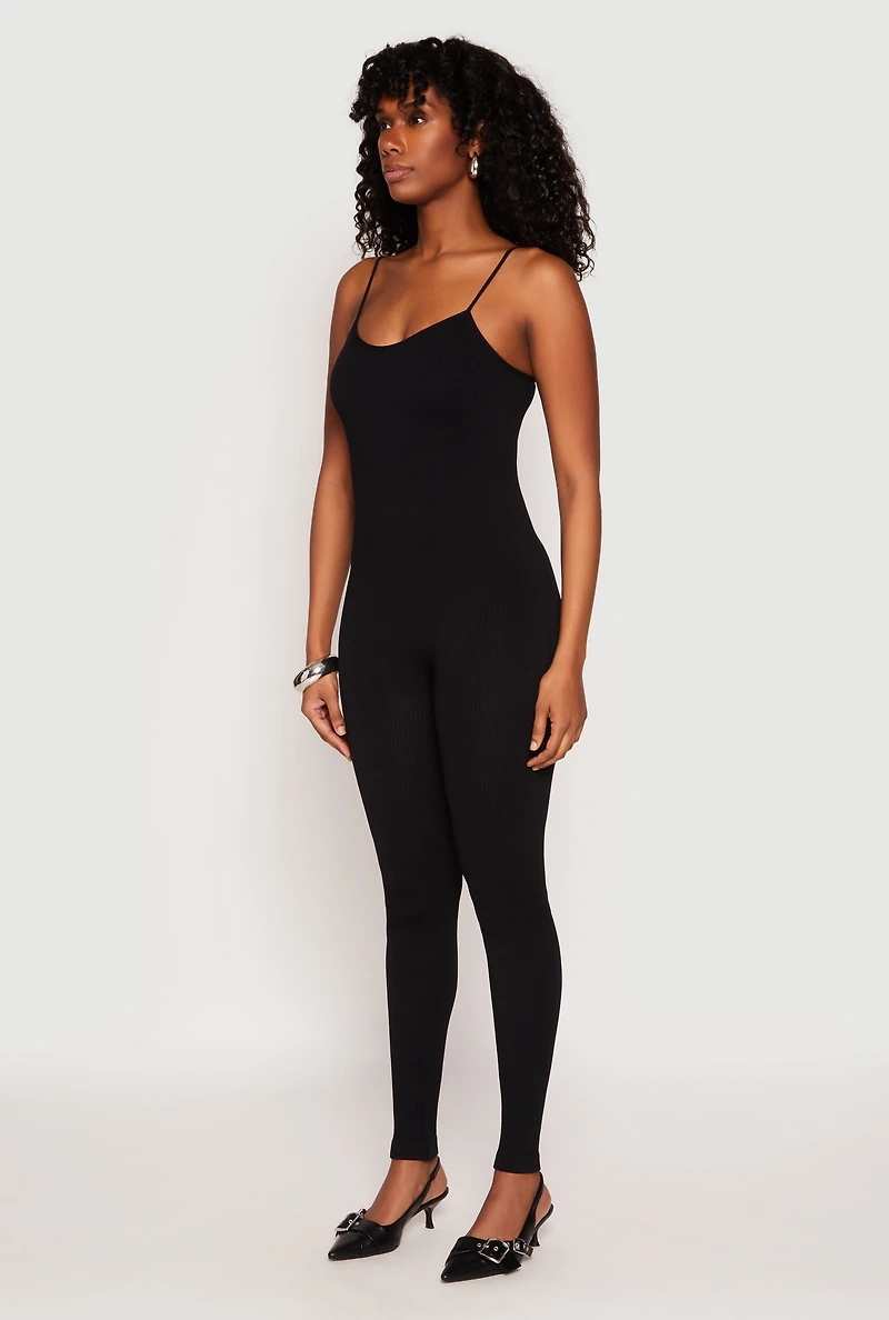 Seamless Ribbed Knit Cami Catsuit