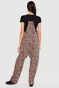 Leopard Print Oversized Cami Jumpsuit with Pockets