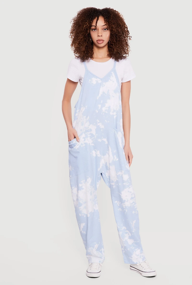 Oversized Tie Dye V Neck Jumpsuit