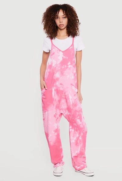 Oversized Tie Dye V Neck Jumpsuit