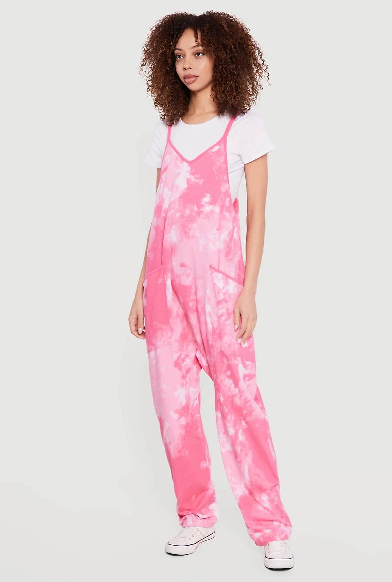 Oversized Tie Dye V Neck Jumpsuit