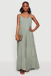 Gauze Knit Ruffle Trim Tie Back Jumpsuit