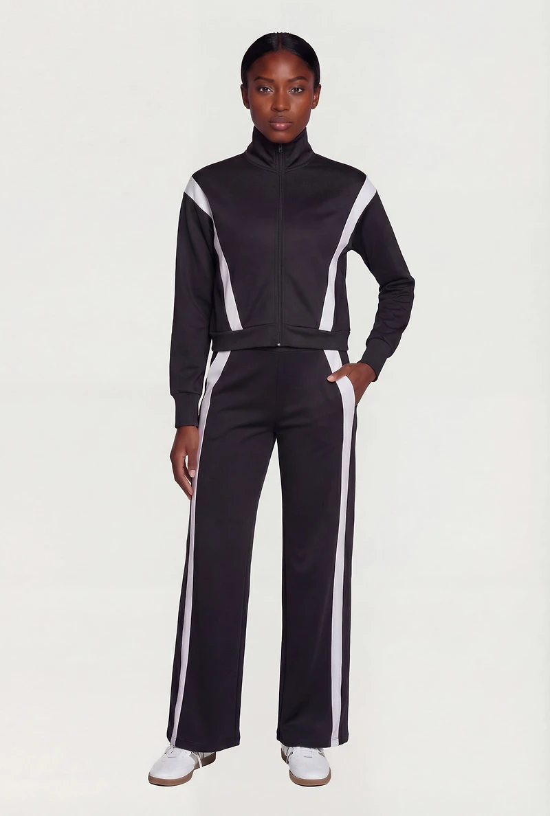 Side Contrast Trim Active Pants