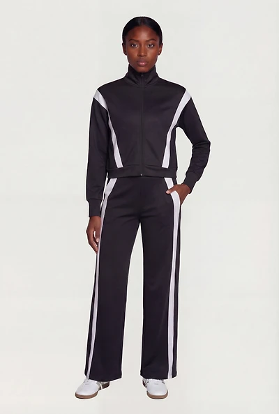 Side Contrast Trim Active Pants