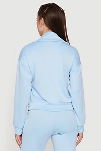 Long Sleeve Half Zip Front Kangaroo Pocket Pullover