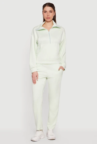 Solid Straight Leg Active Pants