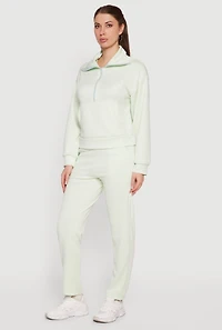 Solid Straight Leg Active Pants