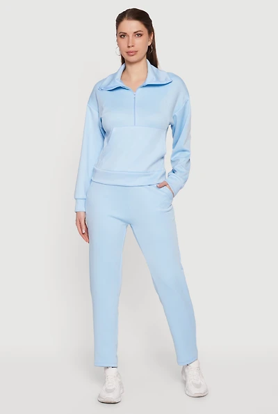 Solid Straight Leg Active Pants