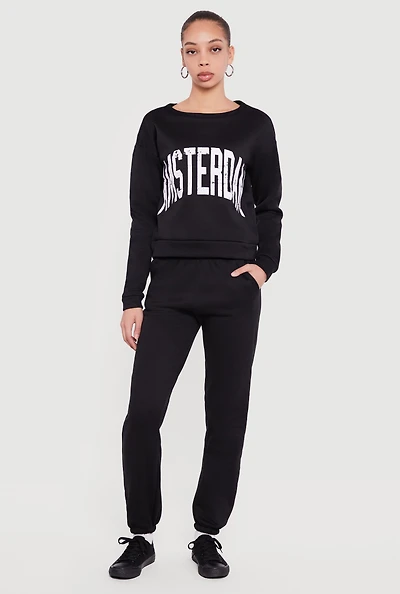 Solid Pull On Sweatpants