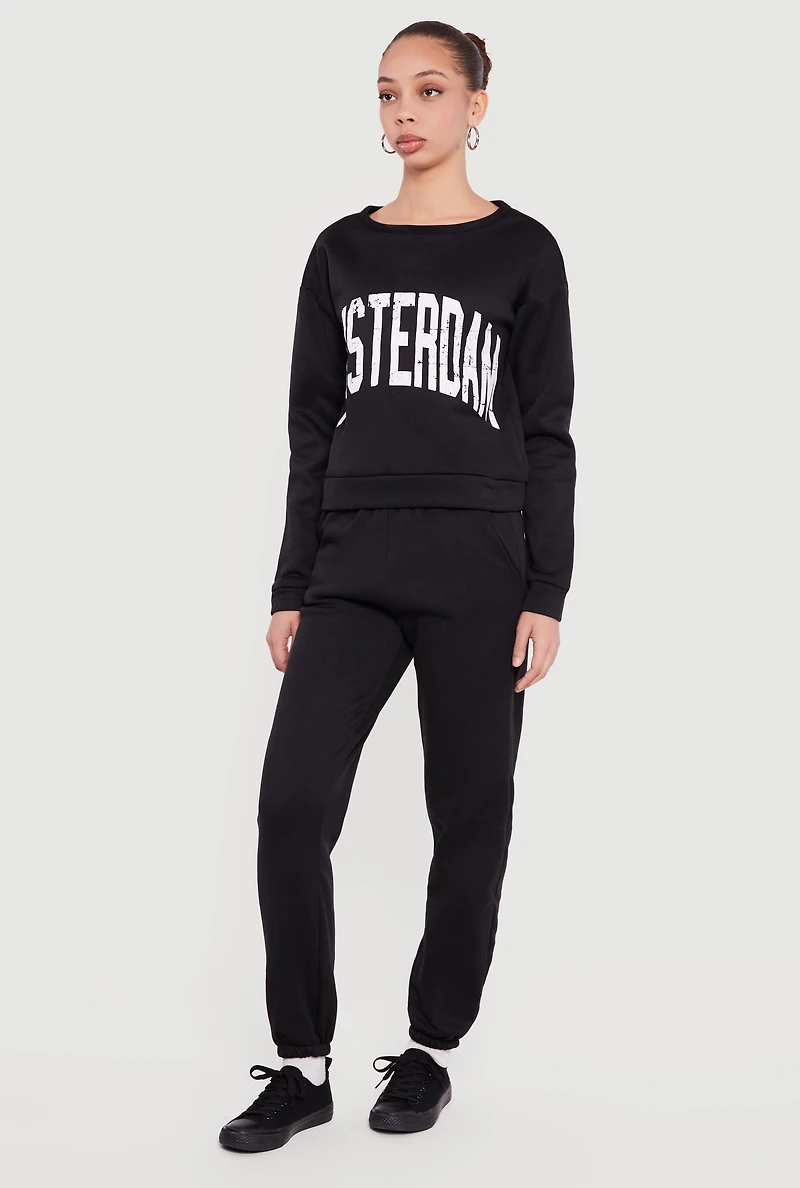 Solid Pull On Sweatpants