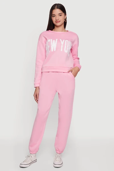 Solid Pull On Sweatpants
