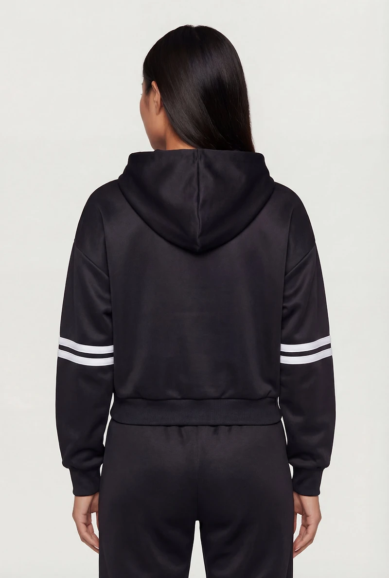 Varsity Stripe Detail Pullover Hoodie