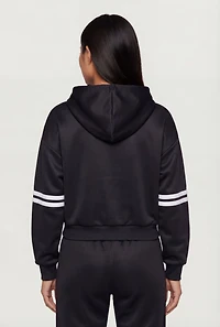 Varsity Stripe Detail Pullover Hoodie