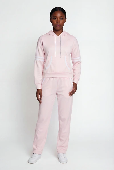 Contrast Trim Pull On Sweatpants