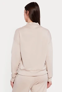 Quarter Zip Front Long Sleeve Pullover