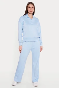 Solid Pull On Straight Leg Sweatpants