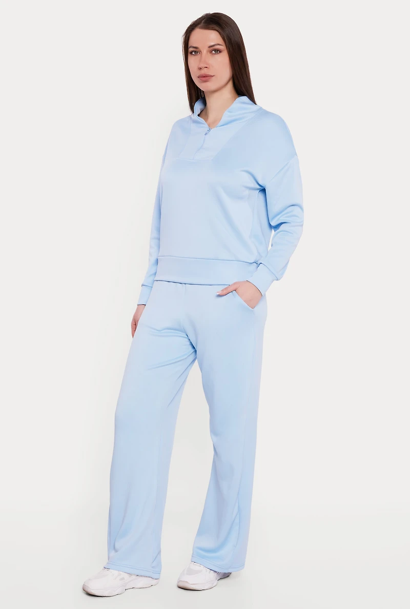 Solid Pull On Straight Leg Sweatpants