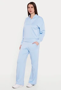 Solid Pull On Straight Leg Sweatpants