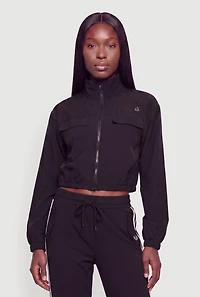 Long Sleeve Zip Front Mock Neck Track Jacket