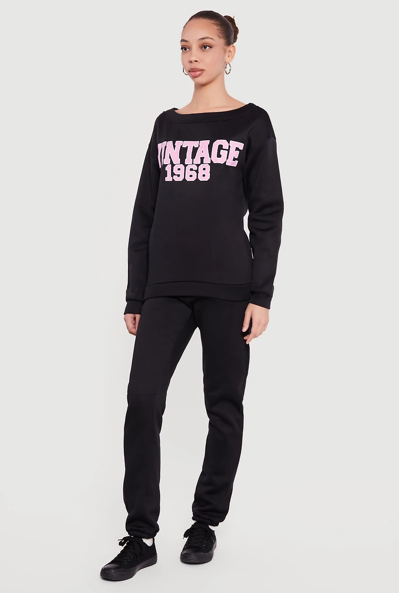 Solid High Waisted Pull On Sweatpants
