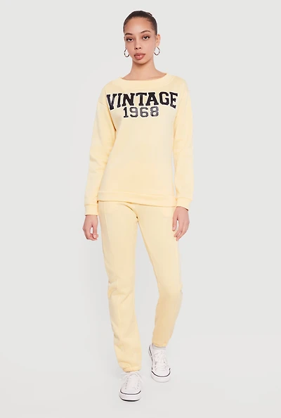 Solid High Waisted Pull On Sweatpants