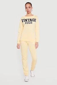 Solid High Waisted Pull On Sweatpants