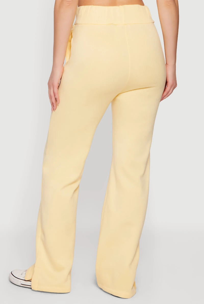 High Waisted Pull On Fleece Sweatpants with Pockets