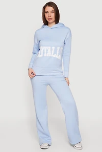 High Waisted Pull On Fleece Sweatpants with Pockets